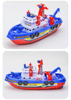 Barco de bomberos marino eléctrico, modelo de lancha rápida de simulación para niño de 3 a 6 años