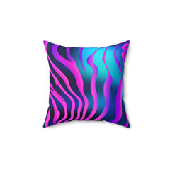 Spun Polyester Square Pillow-Zebra Purple and Pink