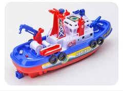 Barco de bomberos marino eléctrico, modelo de lancha rápida de simulación para niño de 3 a 6 años