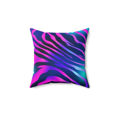 Spun Polyester Square Pillow-Zebra Purple and Pink