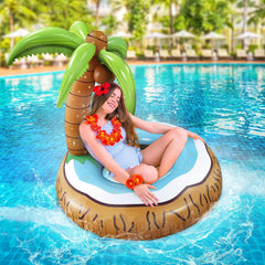 Solar Pool Balls + Simple Printed Coconut Tree Inflatable Backrest Recliner