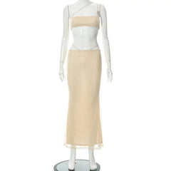 Conjunto de vestidos de dos piezas de malla de playa de verano