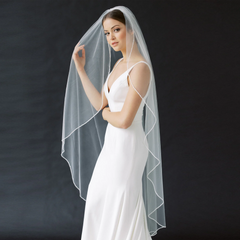 TOPQUEEN V14 Wedding Veil Long with Comb Soft Single