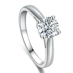 Moissanite Ring Fashion Four Claw Bare Body