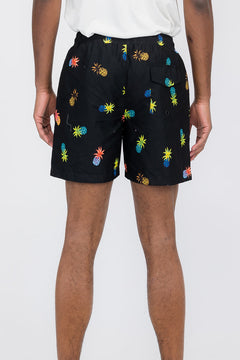Shorts de baño con estampado de piñas