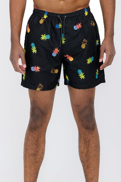 Shorts de baño con estampado de piñas