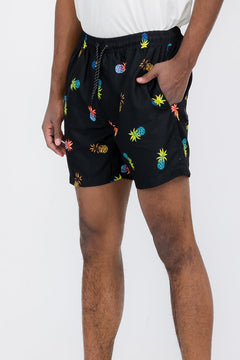 Shorts de baño con estampado de piñas